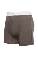 mens luxury underwear with pocket grey boxer briefs solid white soft waistband left hip