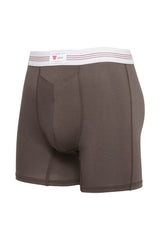 mens luxury underwear with pocket grey boxer briefs white 3 red stripes soft waistband left hip 3 stripe band