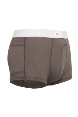 luxury mens underwear with pocket grey modal brief white soft waistband 
