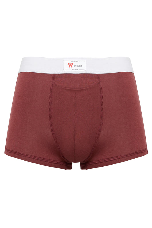 luxury mens underwear with pocket swav oxblood red modal briefs white soft waistband 