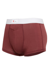 luxury mens underwear with pocket swav oxblood red modal briefs white soft waistband left hip