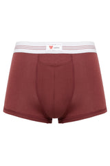 luxury mens underwear with pocket swav oxblood red modal briefs white soft waistband front view